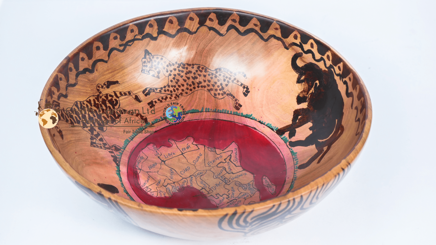 African Explorer's Map Bowl