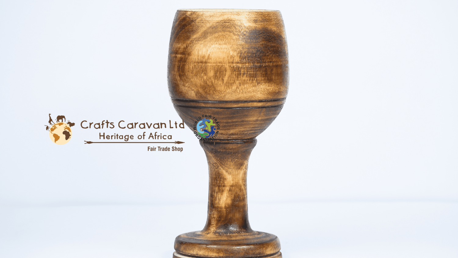 Traditional wooden wine glass
